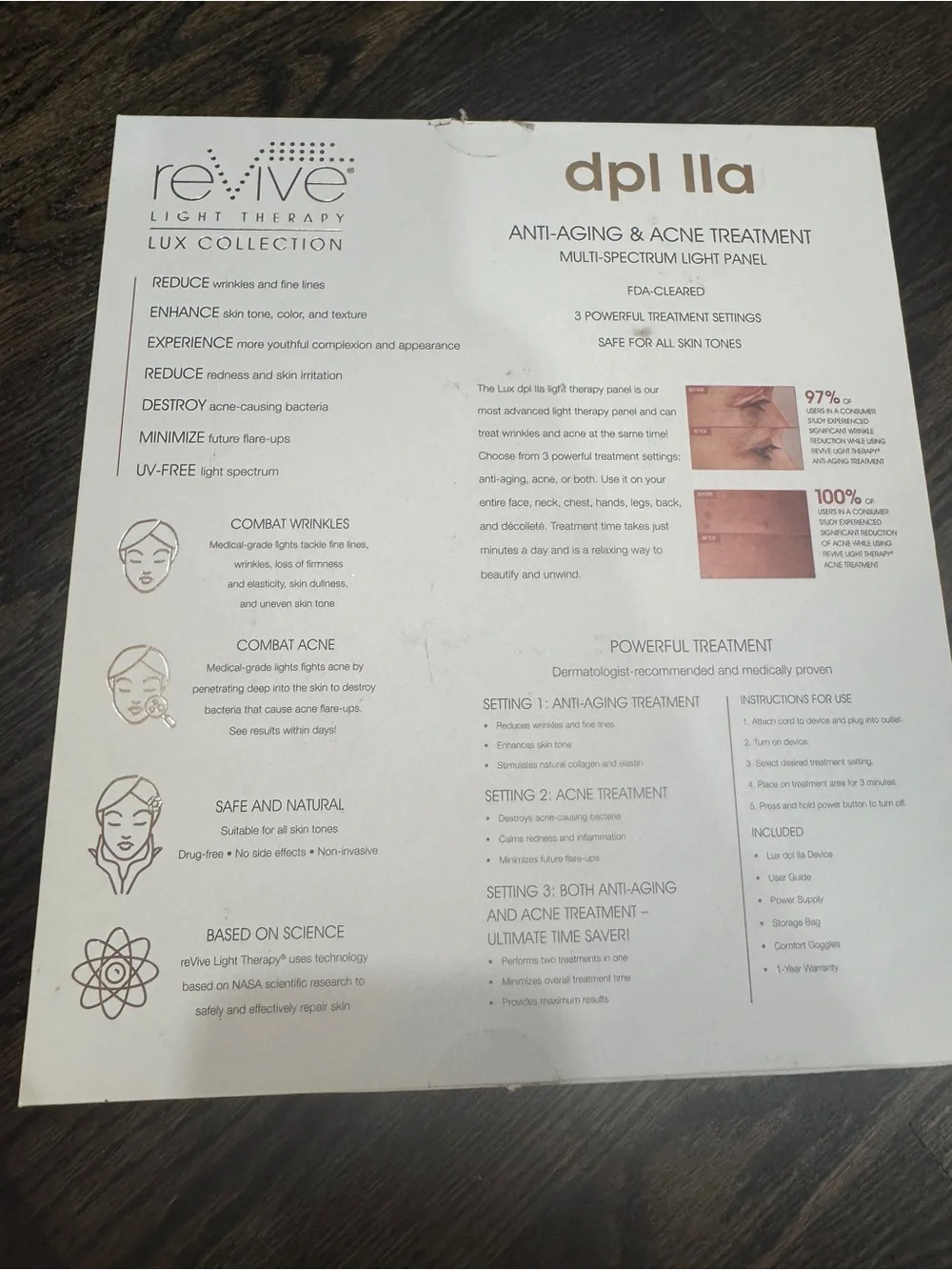 reVive Lux Collection dpl IIa - LED Treatment Panel Skin Care Light Therapy